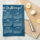 Uw Foto Theedoek Kalender Blauw (Quarter Fold)