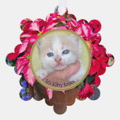 Uw foto - Traditionele jaarlijkse cadeau poinsetti Ornament Kaart (Voorkant)