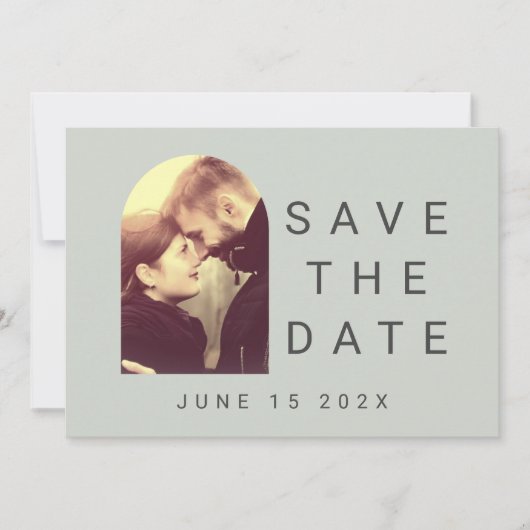 Uw foto Typographic Sage Blush Save the Date (Voorkant)