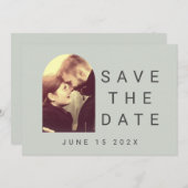 Uw foto Typographic Sage Blush Save the Date (Voorkant / Achterkant)