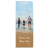 Uw foto-wijngiftzak met aangepaste tekstnaam wijn cadeautas (Voorkant)