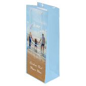 Uw foto-wijngiftzak met aangepaste tekstnaam wijn cadeautas (Voorkant Gekanteld)