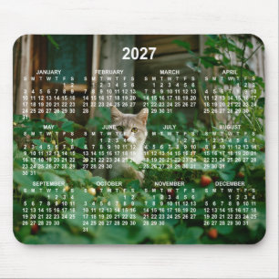 Uw foto witte cijfers 2027 kalender muismat