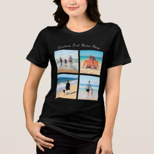 Uw Fotocollage Aangepaste Tekstnaam Gepersonalisee Tri-Blend Shirt