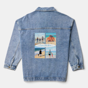 Uw fotocollage denim jas met aangepaste tekst denim jacket