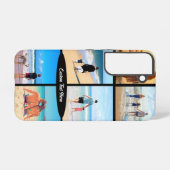 Uw fotocollage en aangepaste tekst gepersonaliseer samsung galaxy hoesje (Achterkant horizontaal)