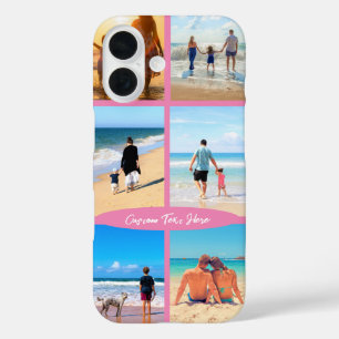 Uw fotocollage en aangepaste tekst iPhone-hoesje iPhone 16 Hoesje