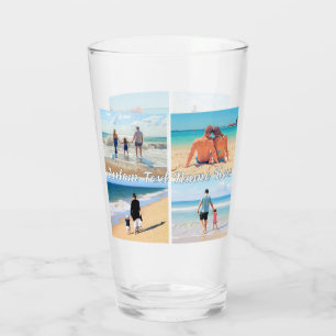Uw Fotocollage Glas Gepersonaliseerde Tekst