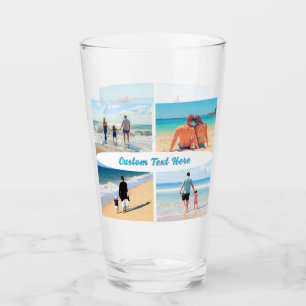 Uw Fotocollage Glas Gift met aangepaste tekst