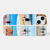 Uw fotocollage iPhone hoesje met aangepaste tekst iPhone 15 Hoesje (Achterkant horizontaal)