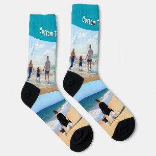 Uw Fotocollage Soks Cadeau Gepersonaliseerde Tekst Sokken