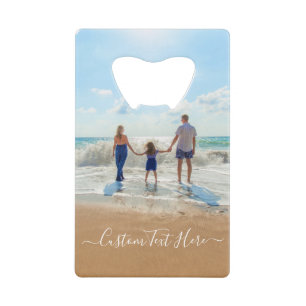 Uw fotoflessenopener met aangepaste tekst kredietkaart flessenopener