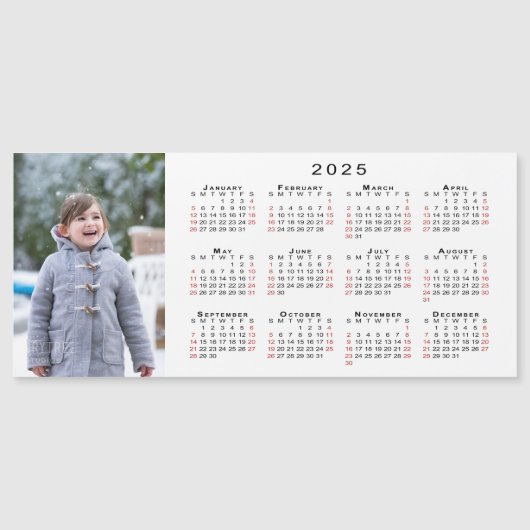 Uw fotokalender 2025 op witte magneet (Voorkant)