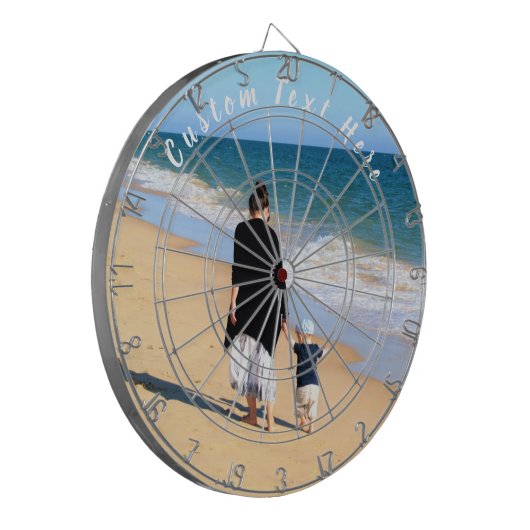 Uw fotokarton met aangepaste tekst dartbord (Voorkant Links)