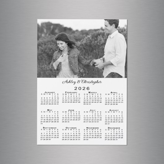 Uw fotonamen gepersonaliseerde 2026 kalender magne