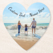 Uw fotopapier Onderzetter met aangepaste tekst (Voorkant)