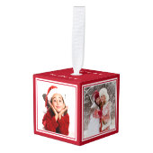 UW FOTO'S aangepast kerstversiering Kubus Ornament (Voorkant hoekig)
