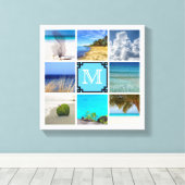 Uw foto's collage Sjabloon met wit monogram Canvas Afdruk (Insitu (Houten vloer))