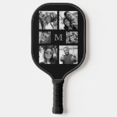 UW FOTO'S draaien aangepaste B & W-monogram om Pickleball Paddle (Achterkant)