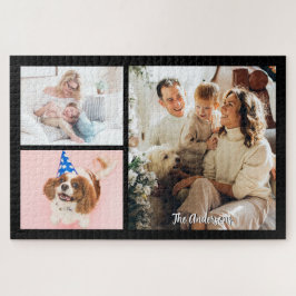 Uw foto's en scriptnaam van de 3-reeks op zwart legpuzzel