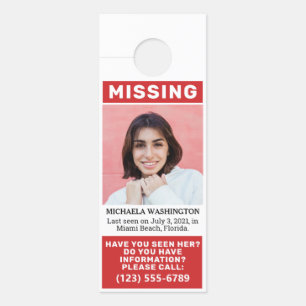 UW Foto's en tekst "MISSING PERSON"