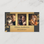 Uw foto's Gold Grey Family Therapist Visitekaartje (Voorkant)