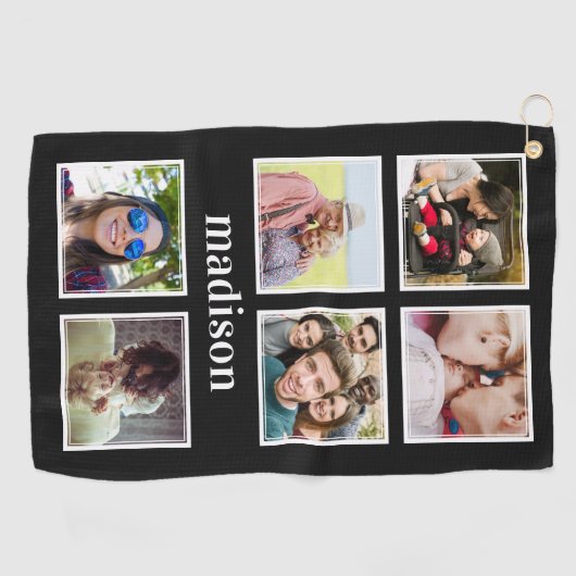 UW foto's, naam en kleur golfhanddoek (Horizontaal)