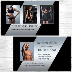 Uw foto's Silver Black Personal Trainer Visitekaartje