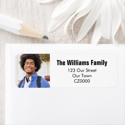 Uw gepersonaliseerd Afstuderen fotoadres Etiket (Insitu)