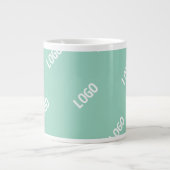 Uw geüploade Afbeelding of Logo tegelt | Licht Bla Extra Grote Beker (Voorkant)