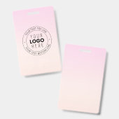 Uw geüploade Logo | Bewerkbare circulaire tekst Badge (Front & Back)