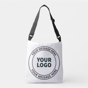 Uw geüploade Logo + bewerkbare circulaire tekst Crossbody Tas