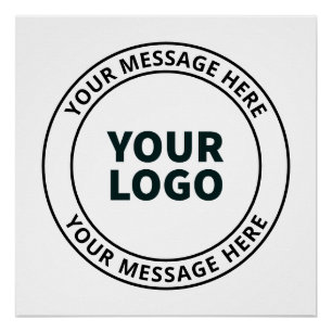 Uw geüploade Logo + bewerkbare circulaire tekst Perfect Poster