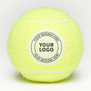 Uw geüploade Logo + bewerkbare circulaire tekst Tennisballen