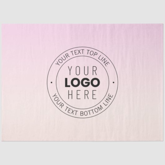 Uw geüploade Logo | Bewerkbare circulaire tekst Tissuepapier (Voorkant)