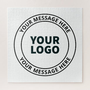 Uw geüploade logo + bewerkbare cirkeltekst legpuzzel