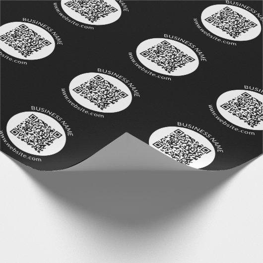 Uw geüploade QR-code | Bewerkbare tekst en kleuren Cadeaupapier (Hoek)