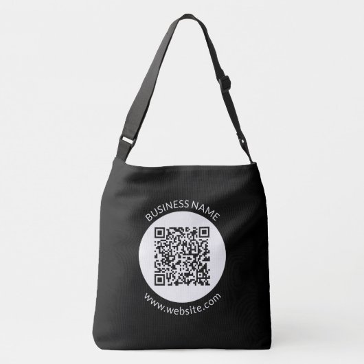 Uw geüploade QR-code | Bewerkbare tekst en kleuren Crossbody Tas (Achterkant)