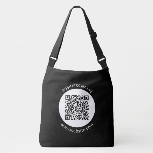 Uw geüploade QR-code | Bewerkbare tekst en kleuren Crossbody Tas (Voorkant)