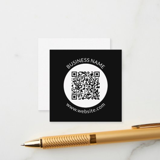 Uw geüploade QR-code | Bewerkbare tekst en kleuren Informatiekaartje (Voorkant / Achterkant in situ)