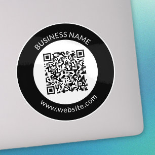 Uw geüploade QR-code Bewerkbare tekst en kleuren Sticker