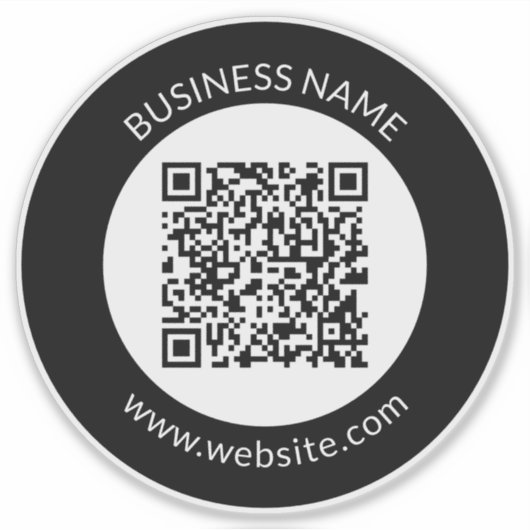 Uw geüploade QR-code | Bewerkbare tekst en kleuren Sticker (Voorkant)