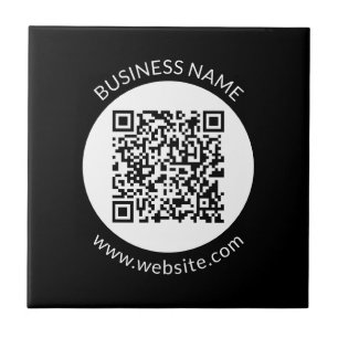 Uw geüploade QR-code Bewerkbare tekst en kleuren Tegeltje