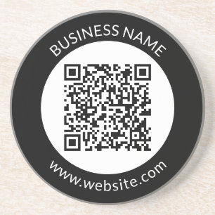Uw geüploade QR-code   Bewerkbare tekst en kleuren Zandsteen Onderzetter