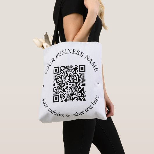 Uw geüploade QR-code plus bewerkbare circulaire te Draagtas (Dichtbij)