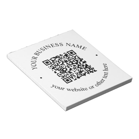 Uw geüploade QR-code plus bewerkbare circulaire te Notitieblok (Schuin)
