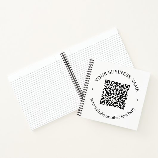 Uw geüploade QR-code plus bewerkbare circulaire te Notitieboek (Binnen)