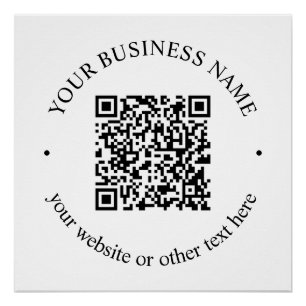 Uw geüploade QR-code plus bewerkbare circulaire te Perfect Poster