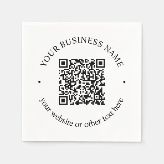 Uw geüploade QR-code plus bewerkbare circulaire te Servet (Voorkant)