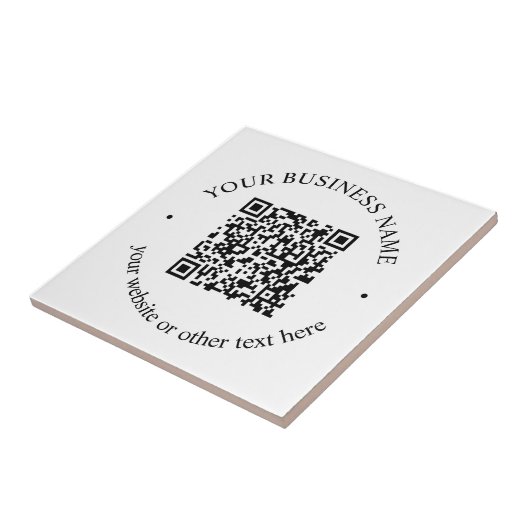 Uw geüploade QR-code plus bewerkbare circulaire te Tegeltje (Zijkant)